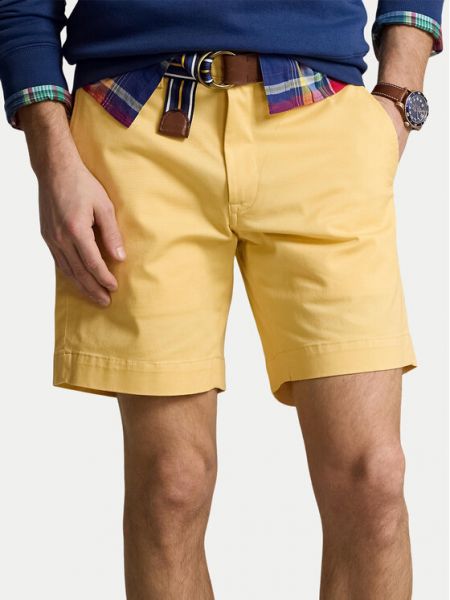 Bavlnené slim fit priliehavé šortky Polo Ralph Lauren žltá