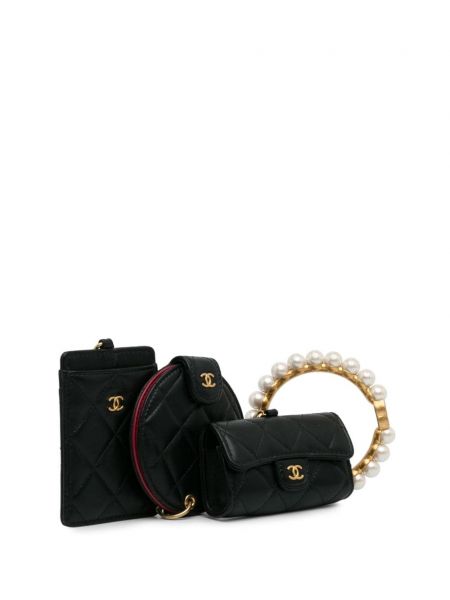 Pochette avec perles Chanel Pre-owned noir