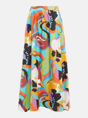 Kvetinová bavlnená dlhá sukňa Etro