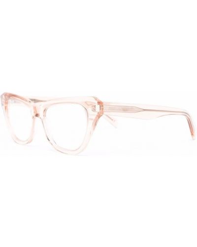 Průsvitné brýle Saint Laurent Eyewear růžové