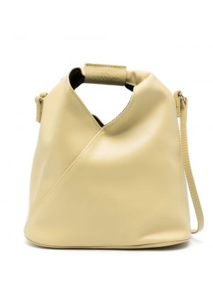Δερμάτινη τσάντα shopper Mm6 Maison Margiela κίτρινο