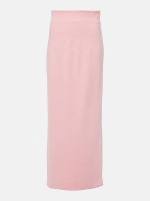 Długa spódnica z wysoką talią Staud różowa