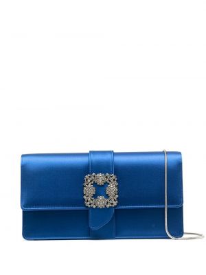 Listová kabelka Manolo Blahnik modrá