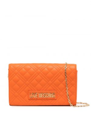 Quiltad väska i läder Love Moschino orange