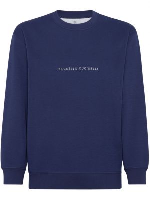 Sweatshirt mit stickerei Brunello Cucinelli blau