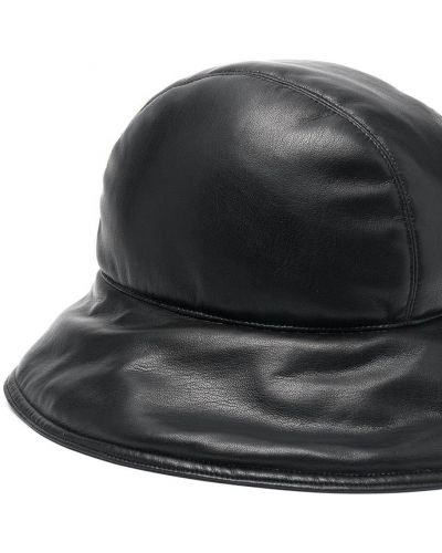 Sombrero de cuero Nanushka negro