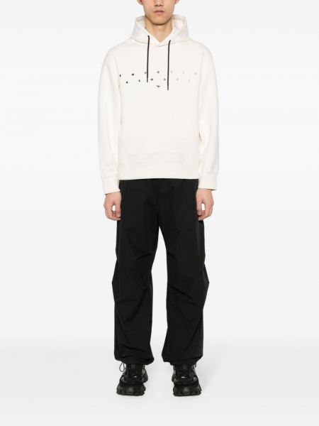 Siuvinėtas džemperis su gobtuvu Emporio Armani balta