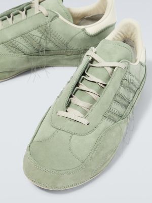 Sneakerși din piele de căprioară din piele Y-3 verde