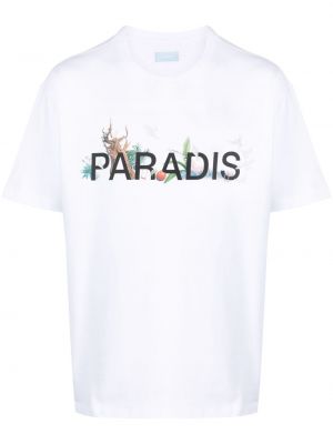 Koszulka bawełniana z nadrukiem 3.paradis biała