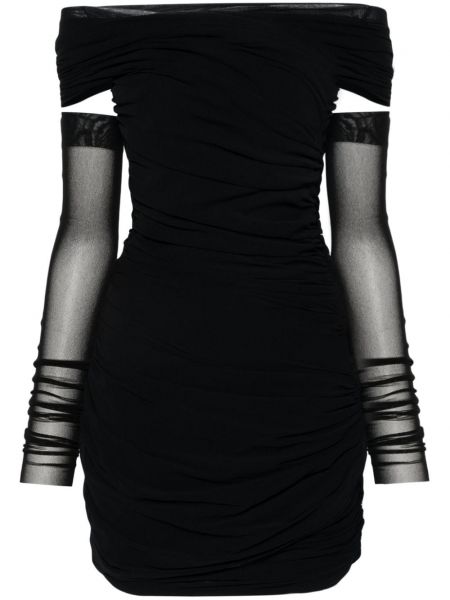 Μini φόρεμα ντραπέ Philosophy Di Lorenzo Serafini μαύρο