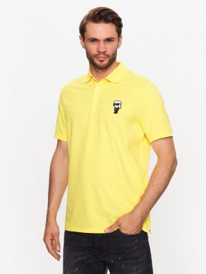Тениска с копчета Karl Lagerfeld жълто