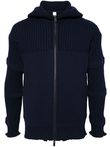 Pletena hoodie s kapuljačom s patentnim zatvaračem Cfcl plava