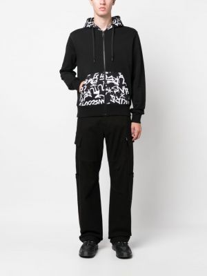 Hoodie mit reißverschluss aus baumwoll mit print Versace Jeans Couture