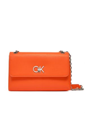 Crossbody táska Calvin Klein narancsszínű