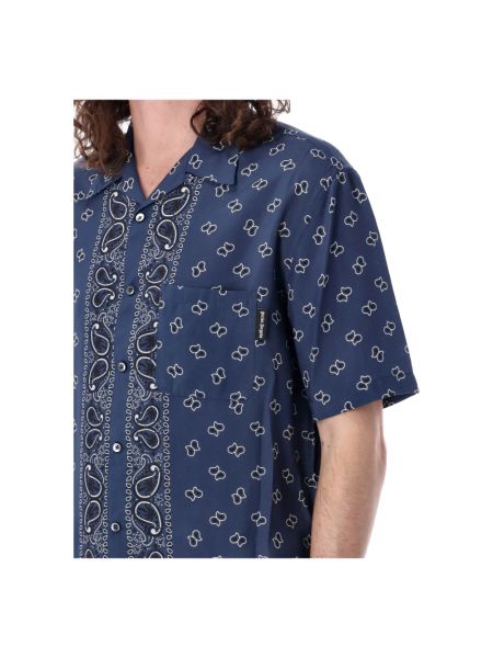 Camisa con estampado de cachemira Palm Angels azul