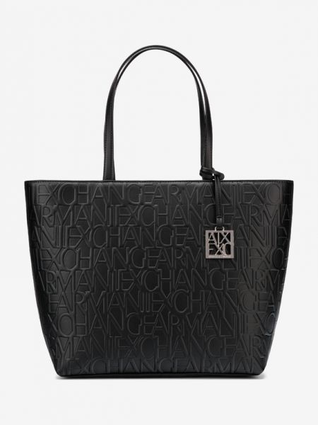 Shopper handtasche mit taschen mit reißverschluss Armani Exchange schwarz
