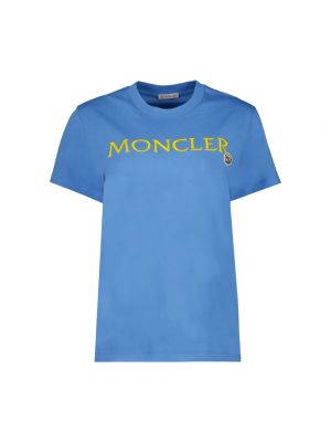 Koszulka z krótkim rękawem Moncler niebieska
