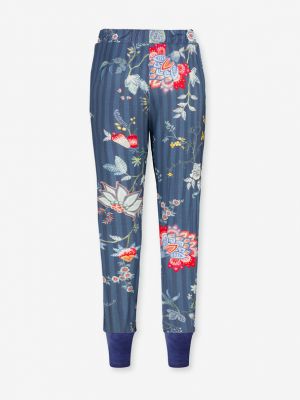Pantaloni cu model floral Pip Studio albastru