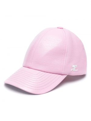 Cappello con visiera ricamato Courrèges rosa