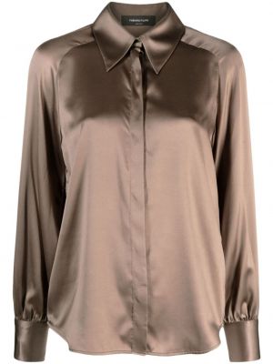 Šilkinė marškiniai Fabiana Filippi ruda