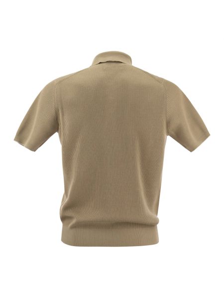 Camisa de algodón de tela jersey Brunello Cucinelli beige