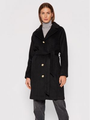 Μάλλινο παλτό χειμωνιάτικο Selected Femme μαύρο