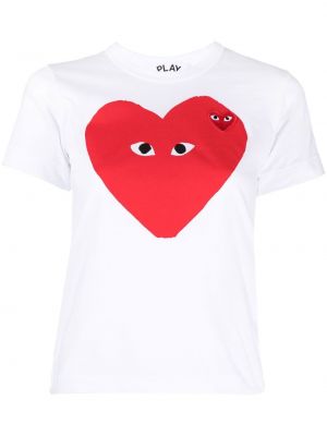 Herzmuster t-shirt mit print Comme Des Garçons Play weiß