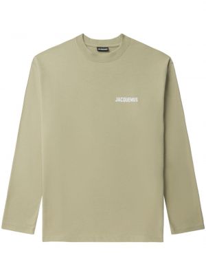 T-shirt en coton à imprimé Jacquemus beige