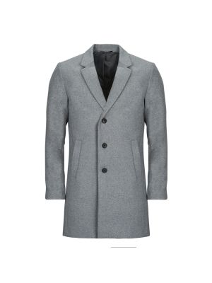 Vlněný kabát Jack & Jones šedý