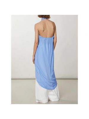 Sukienka mini asymetryczna Patrizia Pepe niebieska