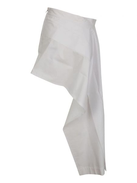 Drapované asymetrické mini sukně Sportmax bílé