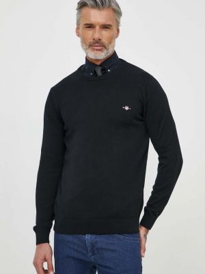 Czarny sweter bawełniany Gant