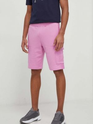 Pamučne kratke hlače Ea7 Emporio Armani ružičasta