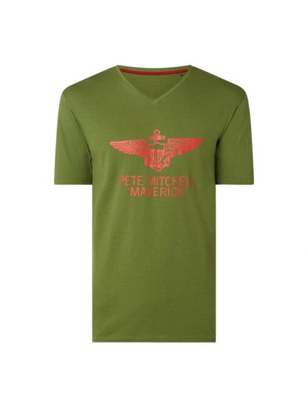 T-shirt z printem Top Gun, zielony