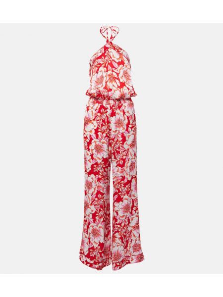 Φλοράλ ολόσωμη φόρμα Poupette St Barth κόκκινο