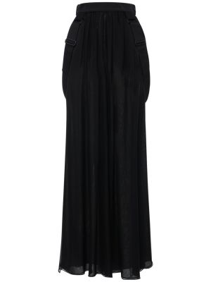 Šifonová hodvábna sukňa Max Mara čierna