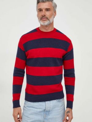 Sweter wełniany United Colors Of Benetton czerwony