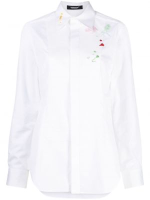 Bombažna srajca s cvetličnim vzorcem Undercover bela
