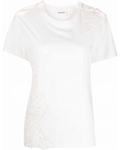 Φλοράλ μπλούζα με δαντέλα P.a.r.o.s.h. λευκό