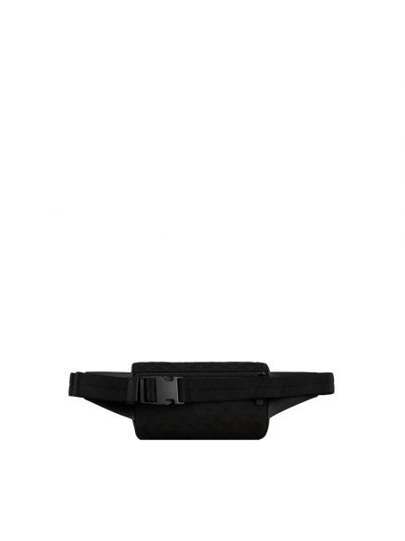 Cinturón de nailon con cremallera de tejido jacquard Emporio Armani negro