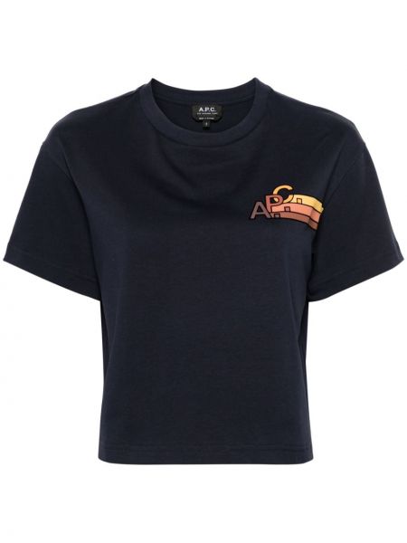 Kokvilnas t-krekls ar apdruku A.p.c. zils
