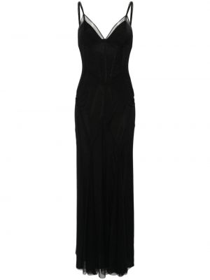 Mrežasta večernja haljina Dolce & Gabbana crna