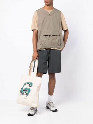 Shopper handtasche aus baumwoll mit print Gramicci weiß
