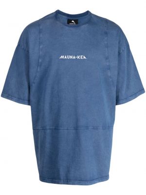 Majica s potiskom Mauna Kea modra