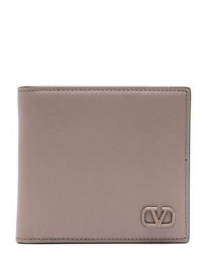Nahast rahakott Valentino Garavani pruun