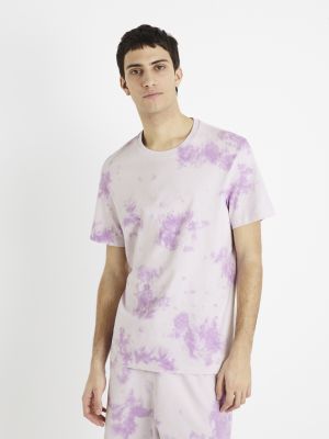 Batikované tričko Celio fialová