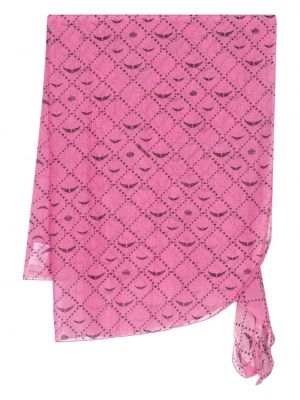 Fular de mătase cu imagine Zadig&voltaire roz