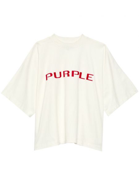 Baskılı pamuk tişört Purple Brand