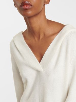 Jedwabny sweter z kaszmiru Gabriela Hearst biały