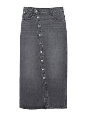 Džínsová sukňa Pull&bear sivá